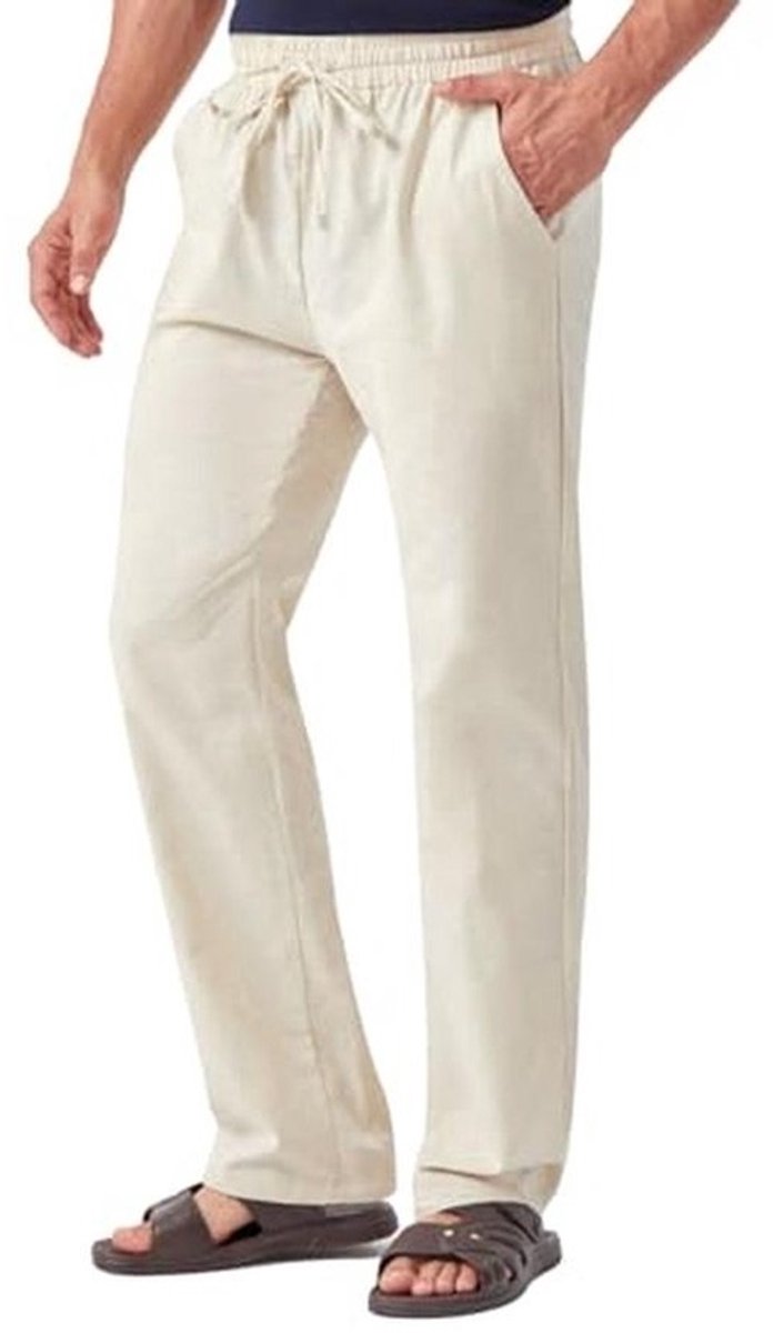 Lange Linnen Broek voor Mannen met Brede Pijpen - Lichtgewicht Casual Zomerbroek