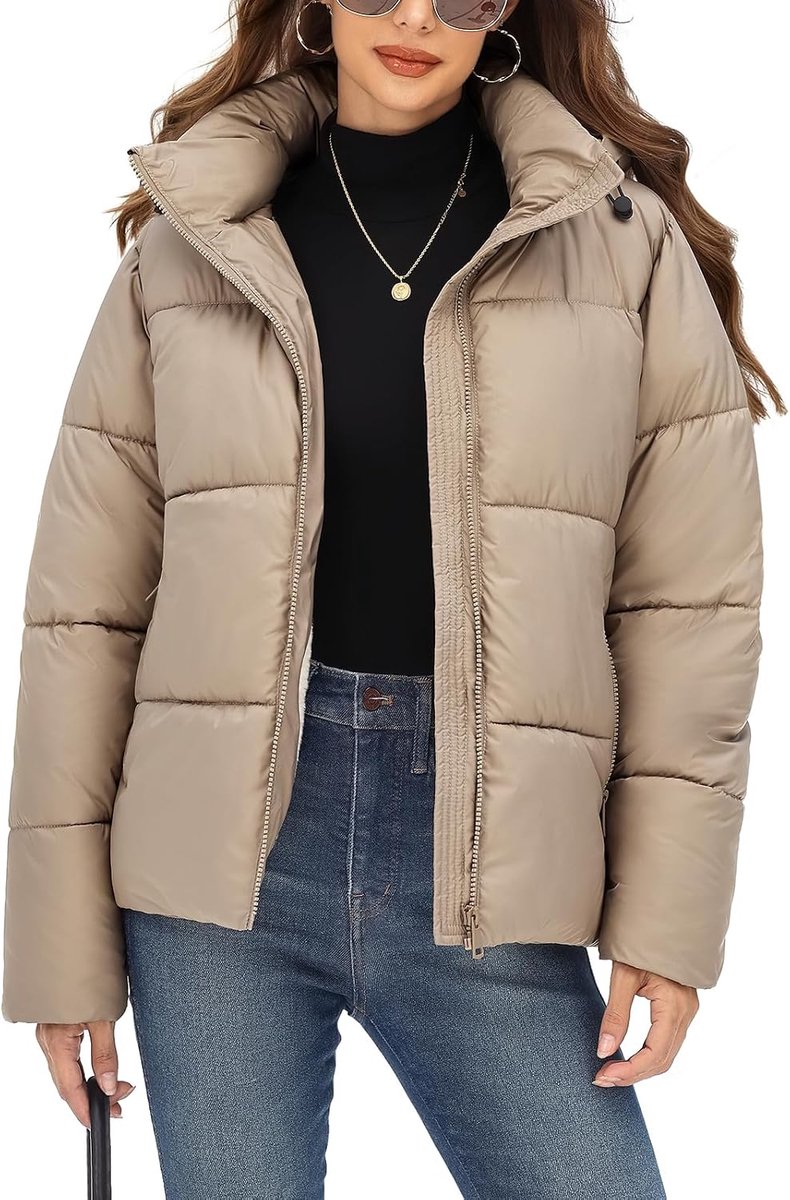Winterjas voor dames, gewatteerd, waterafstotend, met capuchon