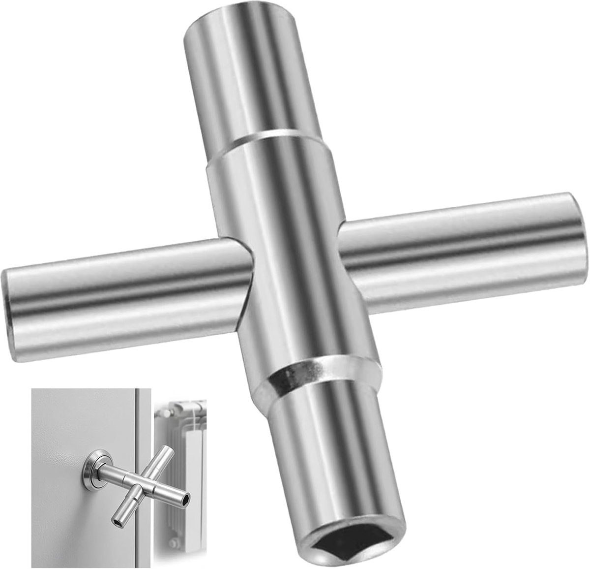 Vierkantsleutel, multifunctionele sleutel, 4-weg, binnenmaat 6,5 mm/7 mm/8 mm/9 mm, voor elektrische kast, gas, water, stroommeter, schakelkast