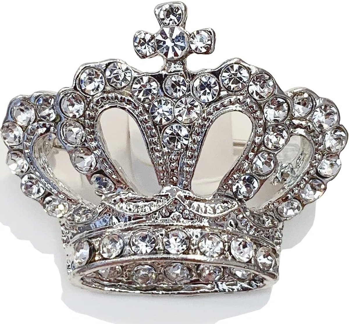 Broche met kroon en kristal, broche voor dames, gouden broche, huwelijksfeest, broche pin moederdag, cadeau voor vrouw