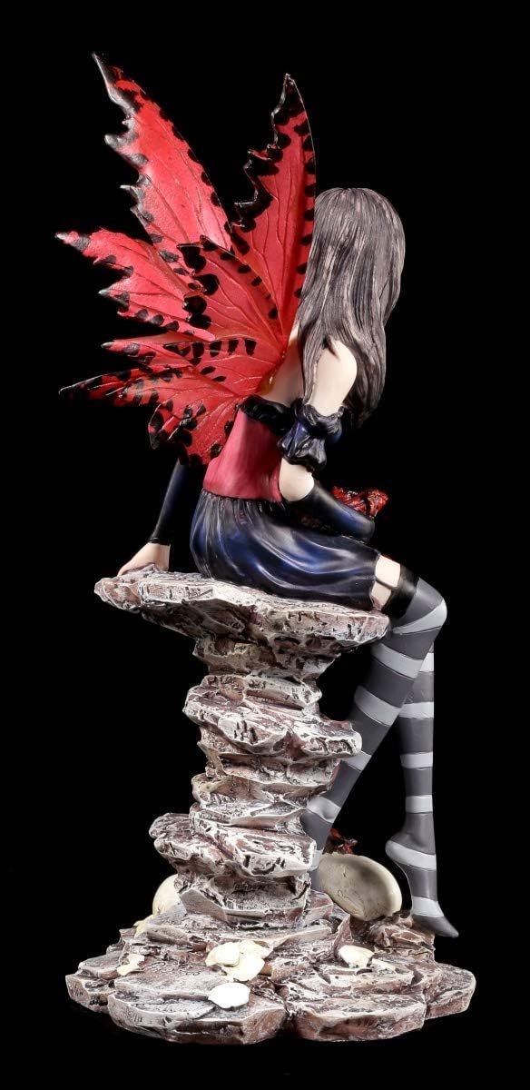 Elfenfiguur met draken baby's - Natascha | decoratief figuur, handbeschilderd