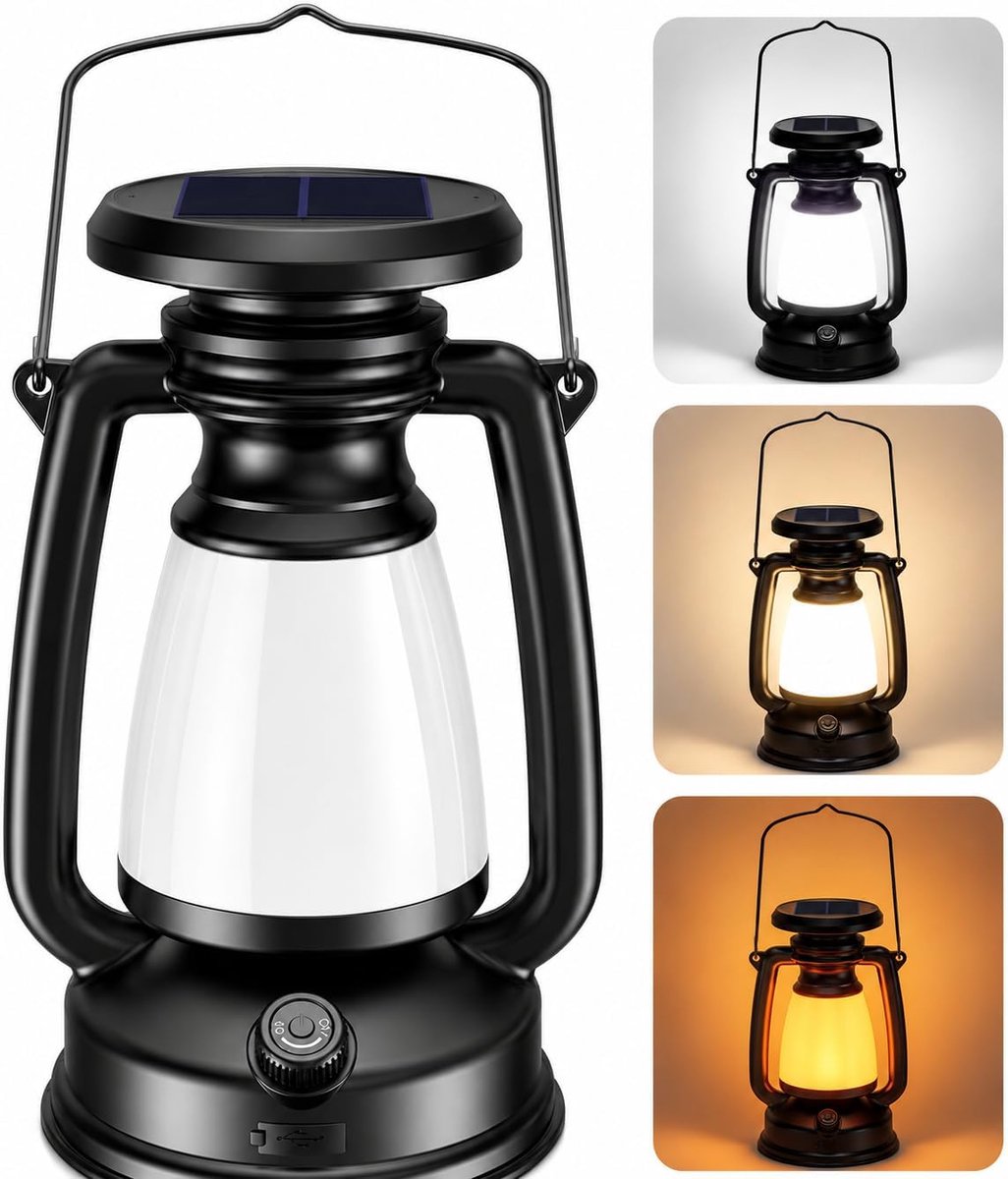 Campinglamp op zonne-energie, outdoor, led, retro zonnelamp, USB-noodlader, zonne-lantaarn, hangende retro led-zonnelampen voor buiten, waterdicht, stormlamp, zonnelamp voor tuin, camping