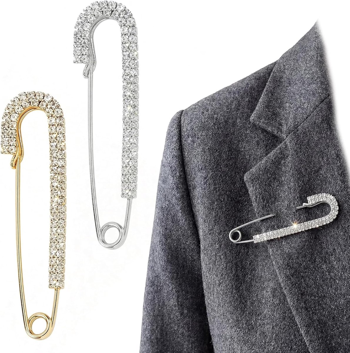 Broches & Veiligheidspennen, Goud- en Zilverbeschilderde Parelversierde Trui Klemmen, Elegante Sjaal- en Kledingdecoratie Sieraden voor Vrouwen & Meisjes
