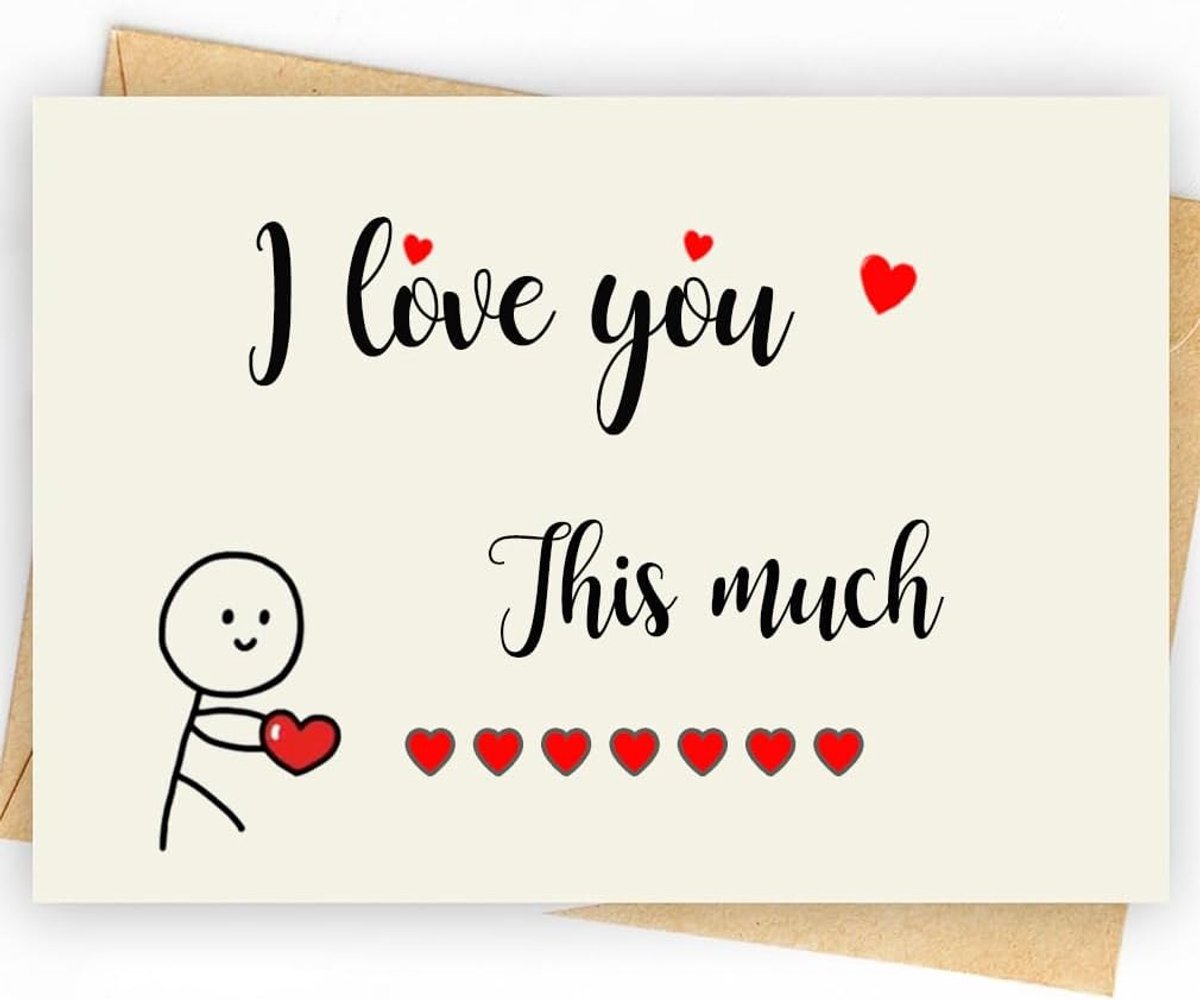 Ik Hou Zoveel Van Jou Kaart, Gelukkige Jubileumkaarten voor Paar, Trouwdag, Valentijnsdag Cadeaus voor Vrouw, Man, Vriendje, Vriendin Verlovingscadeau, Romantische Cadeaus voor Hem Haar