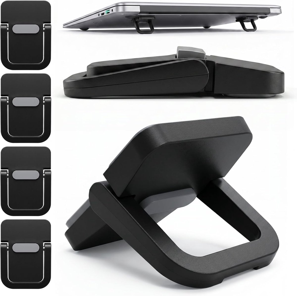 Toetsenbordverhoger, 4 stuks zelfklevende laptopstandaard onzichtbare mini-computervoeten voor computer toetsenbordstandaard laptop bureauhouder met antislip siliconen (zwart)