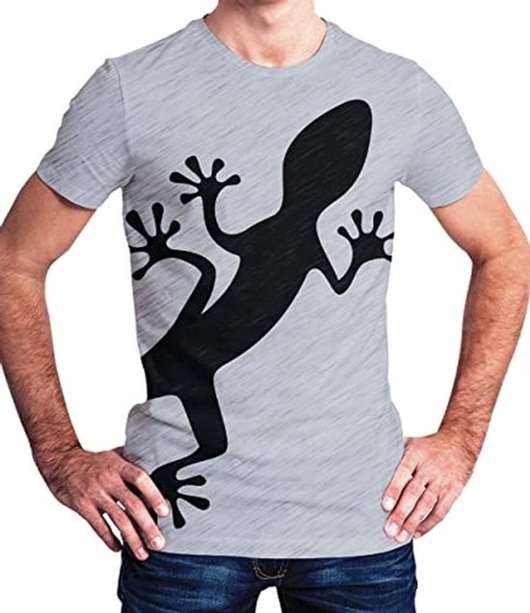 Heren T-shirt met Gekko-print - 100% Katoen - 4 Kleuren - Comfortabel voor Dagelijks Gebruik