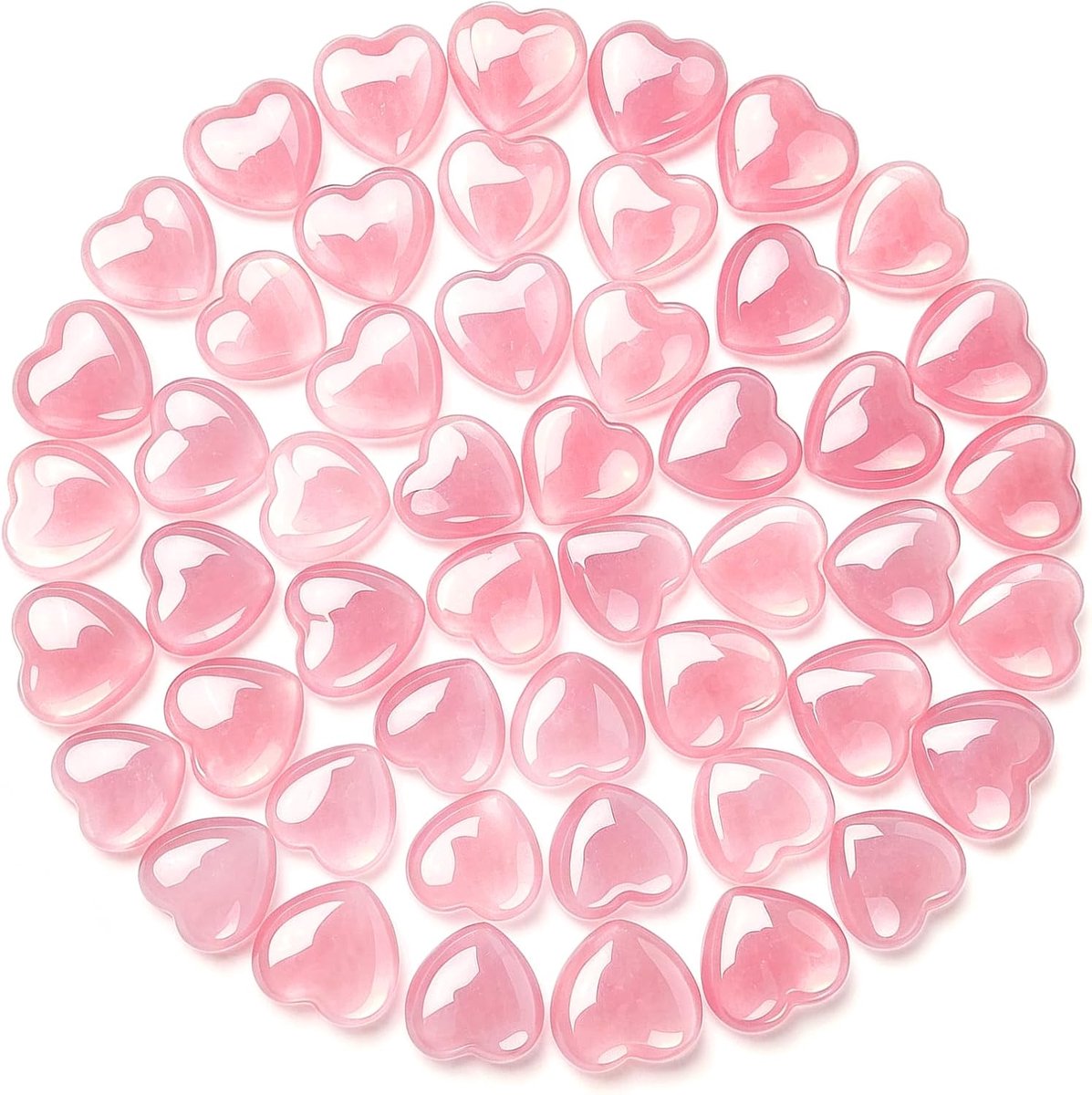 Rozenkwarts hart helende stenen, 50 stuks 20 mm natuurlijke kristallen, voor meditatie, ontspanning, geschenken, decoratie