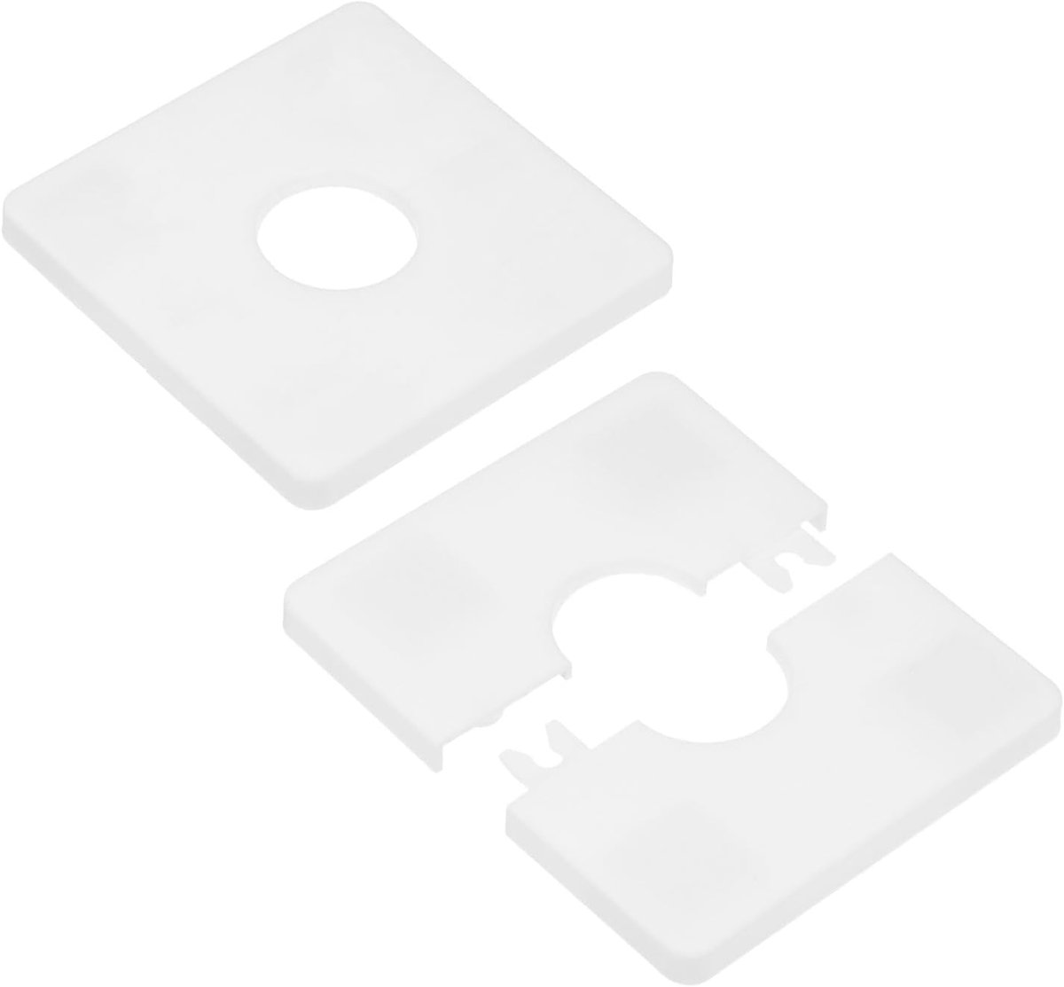 2-pack muursplitflens, voor 1 inch/25 mm OD pijp ABS escutcheon plaat vierkant zelfklevende sanitaire afdekplaten voor waterpijp/kraan [wit]