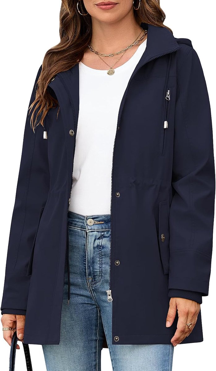 Damesjas, tussenseizoen, outdoor, lichte jas met capuchon, jassen met ritssluiting, lente, herfst, casual, parka