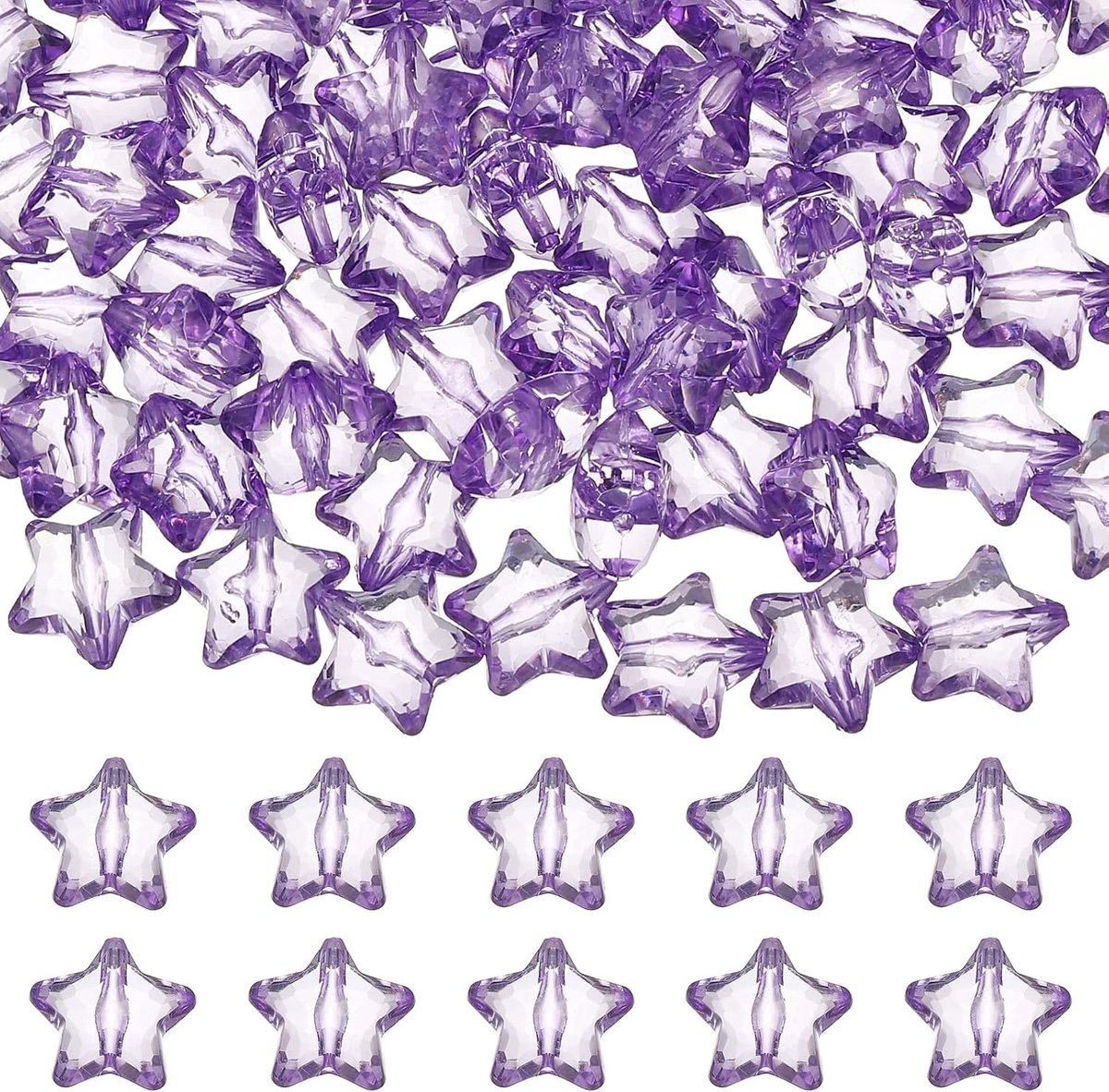 Kralen, 20mm Crystal Star kralen voor sieraden maken/armband/ketting/doe-het-zelf ambachten [paars]