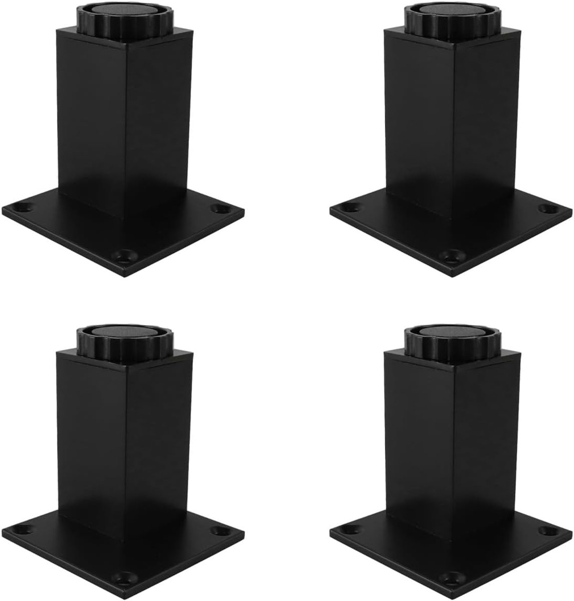 4 stuks vierkante, verstelbare meubelvoetjes van aluminiumlegering voor doe-het-zelf meubels, tafel- en bureaupoten, kastpoten en bankpoten (8 cm)