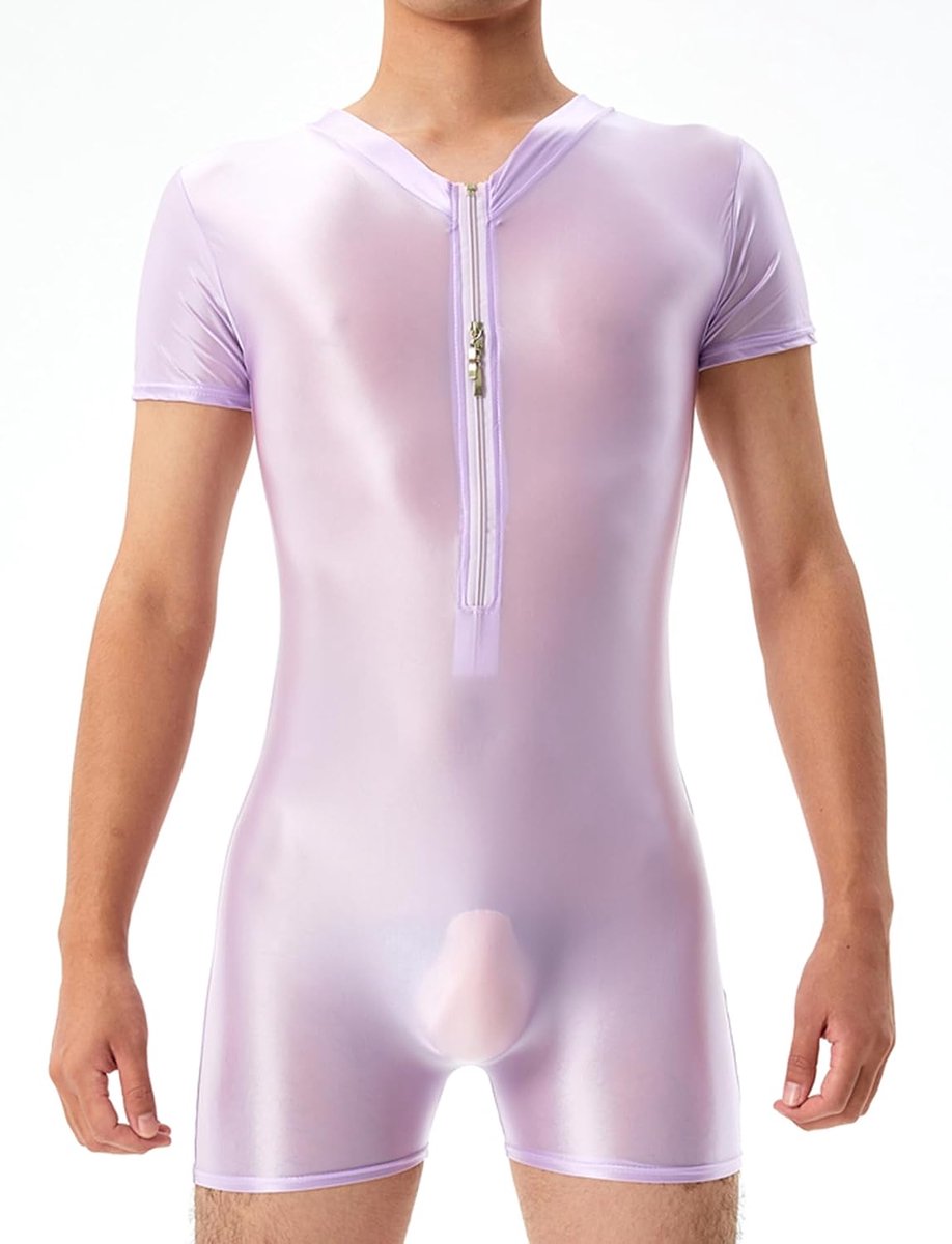 Jumpsuit voor heren, sportbody onderhemd, shapewear voor heren, bodysuit, jumpsuit, glanzend, heren, danspak, heren, bodysuit, korte mouwen