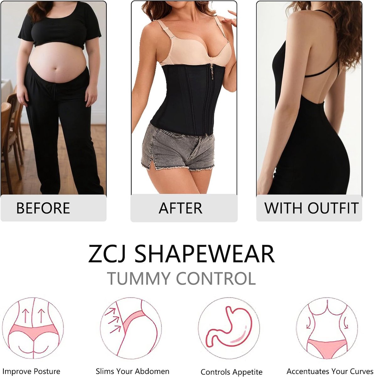 Trainer dames korset shapewear voor buikweg, buikweggordel body shaper corsage met latex vormende taille en buik | sportgeschikt, dagelijkse training