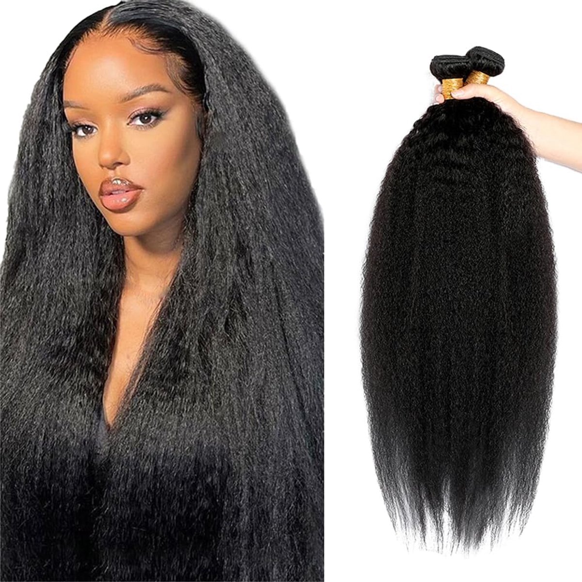 Straight Human Hair Bundles Sew in Hair Extensions Double Weft Extensions Natural Black Unprocessed Virgin Hair Minimal Smell Low Shedding for Women 3 Bundles 18 18 18 Inch