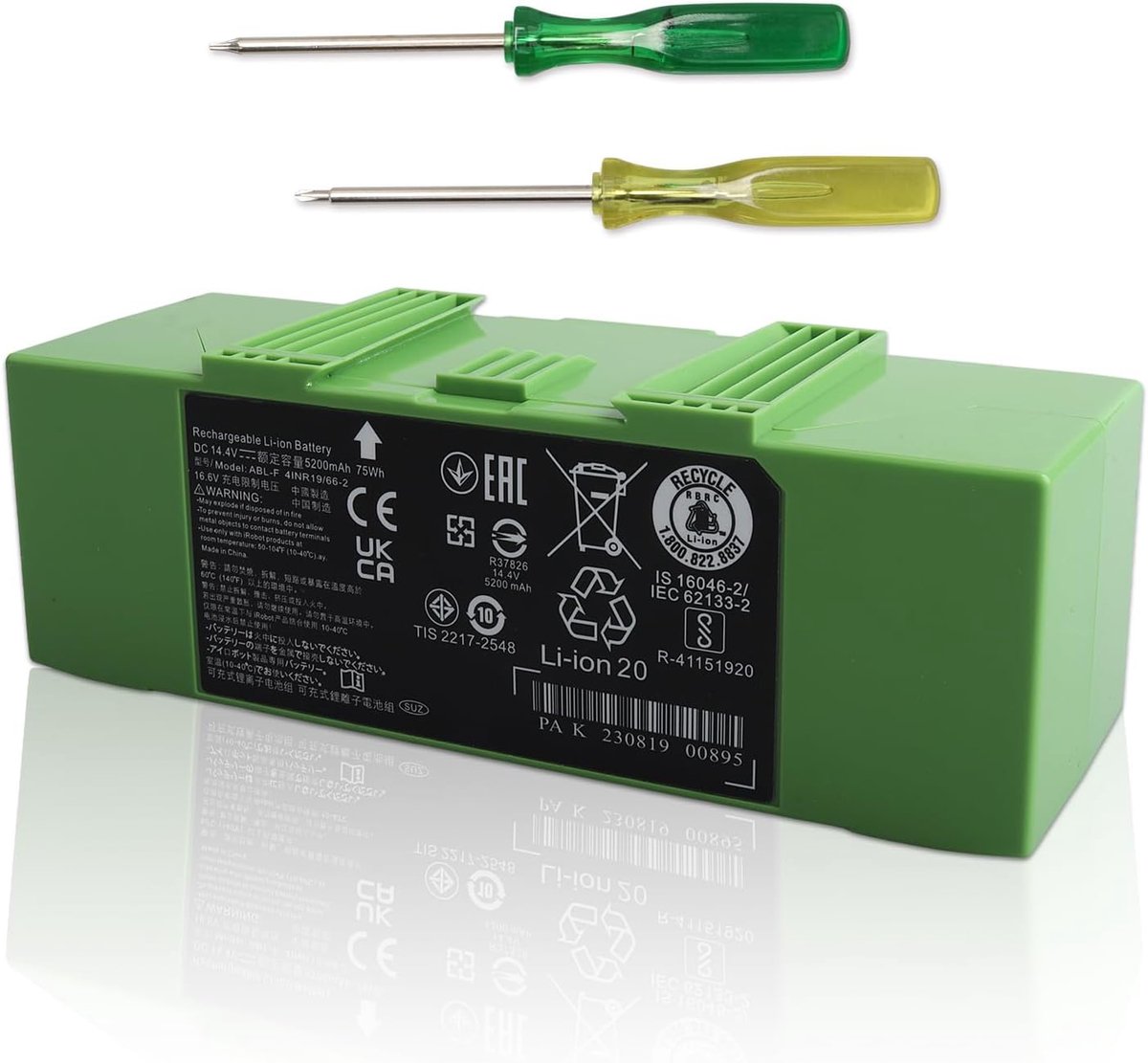 5200mAh batterij compatibel met iRobot Roomba j9 j9+j7 j7+ j7550 j755020 j7150 j7150 j715020, 75Wh ABL-F reservebatterij