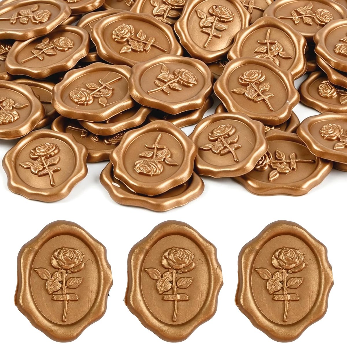 50 stuks stickers met rozenpatroon in reliëf
