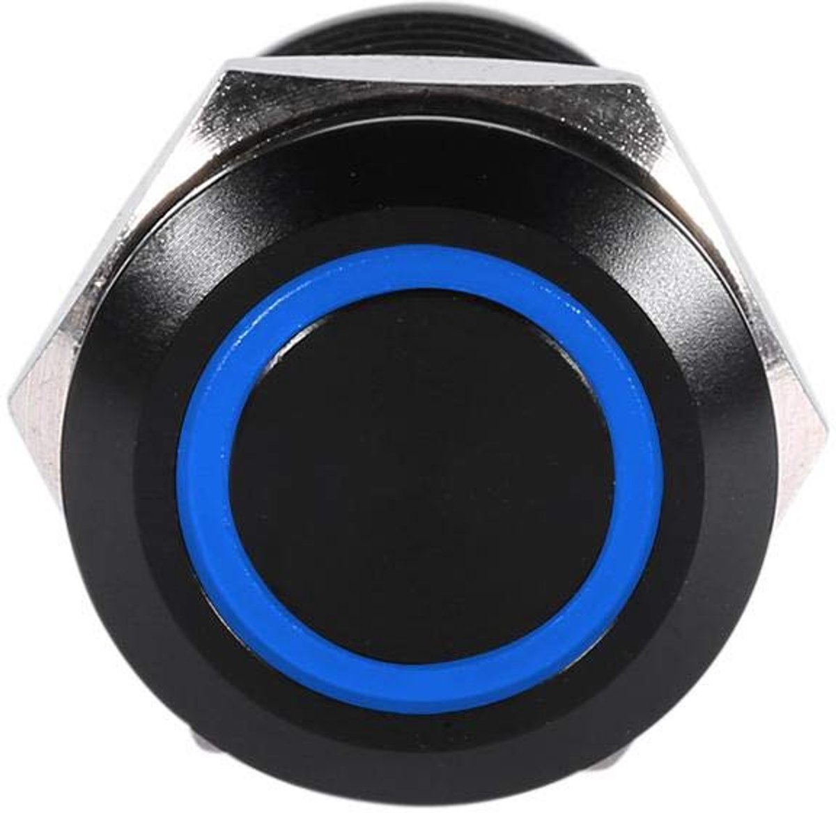 LED Knopschakelaar, Auto 12V 2A 12mm LED Licht Momentary Drukknop Schakelaar On/Off Klink Knop Schakelaar (Blauw) autoschakelaar