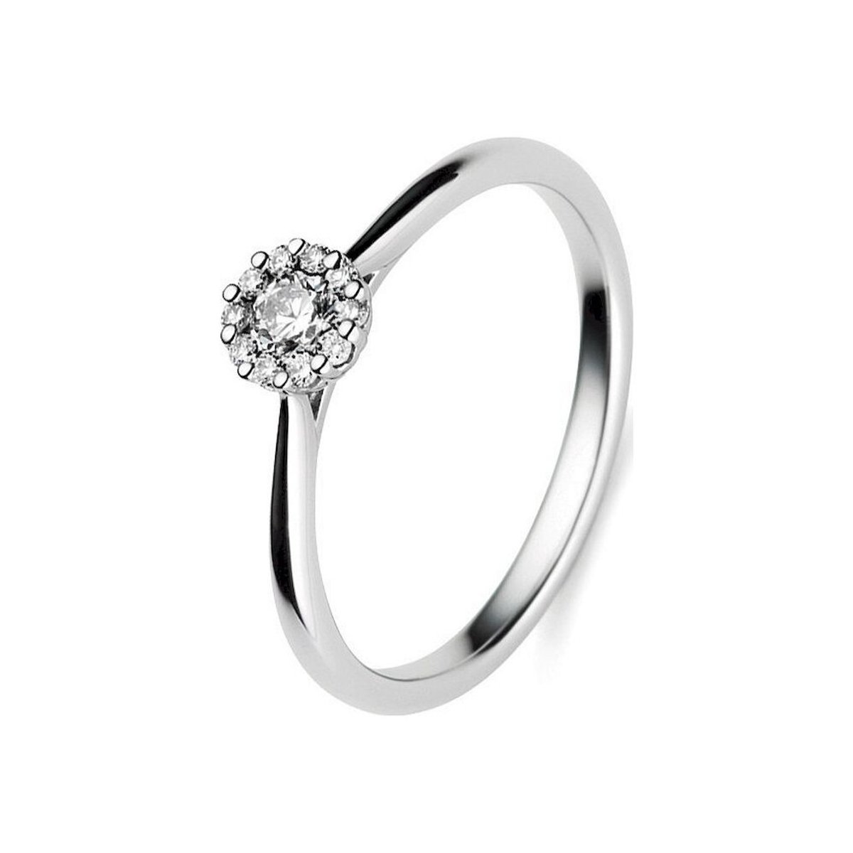 Diamantring 750/witgoud 0.24 ct.