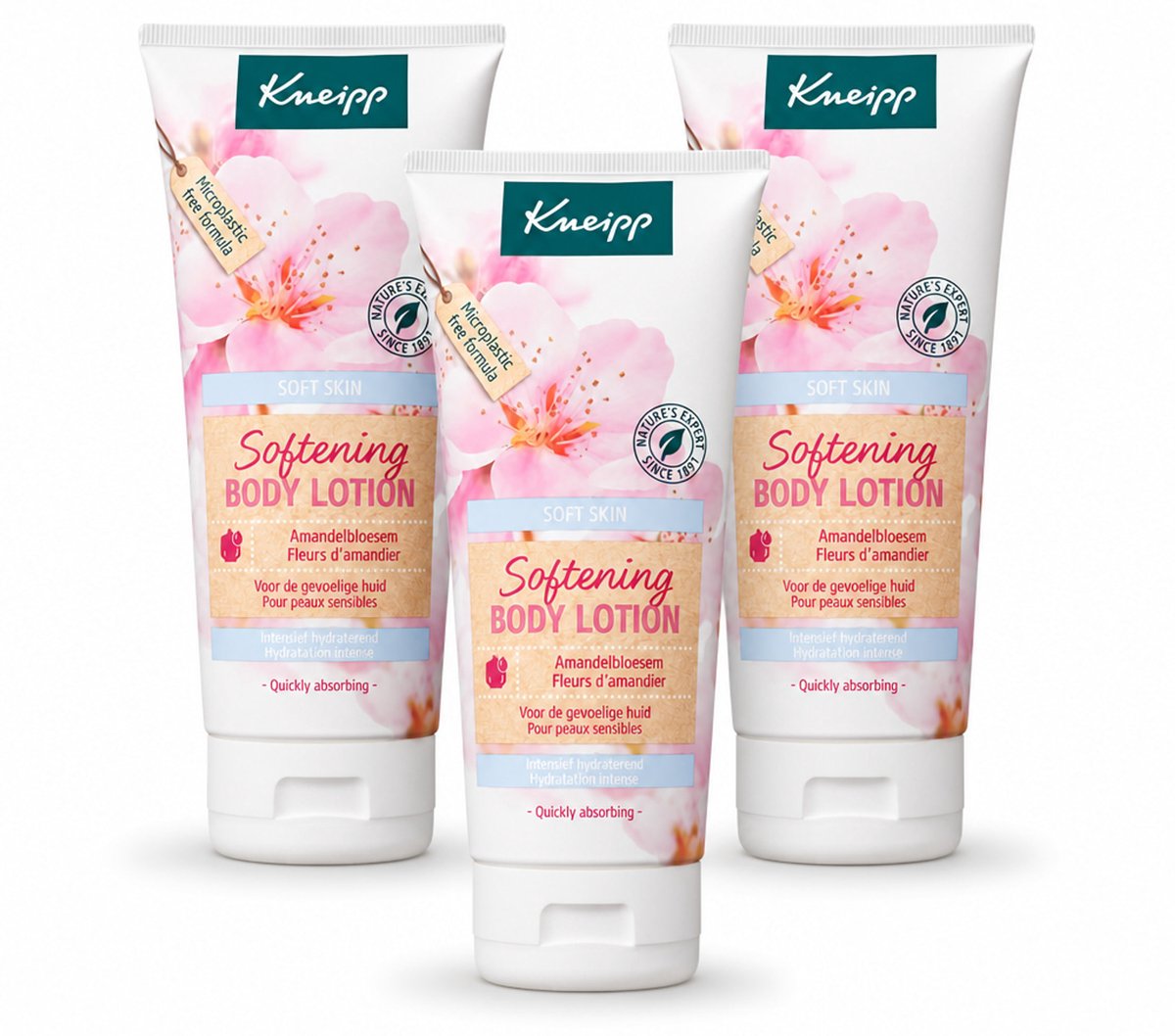 3 x Kneipp - Body lotion - Soft Skin - Amandelbloesem - 200 ml - Voordeelverpakking - 3 stuks
