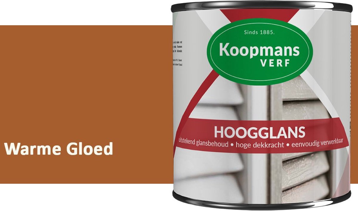 Koopmans Hoogglans Lakverf Binnen & Buiten – Voor Hout en Metaal – Krasvast – Hoge Dekkracht – Kozijnen, Deuren & Meubels – Warme Gloed – 375 ml