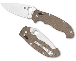 Spyderco Manix 2 XL Brown Canvas Micarta CPM CRU-WEAR PE