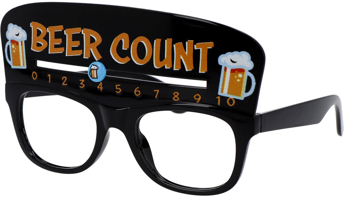 Partybril Oktoberfest Bier Count - Bierteller - Zwart - Volwassenen