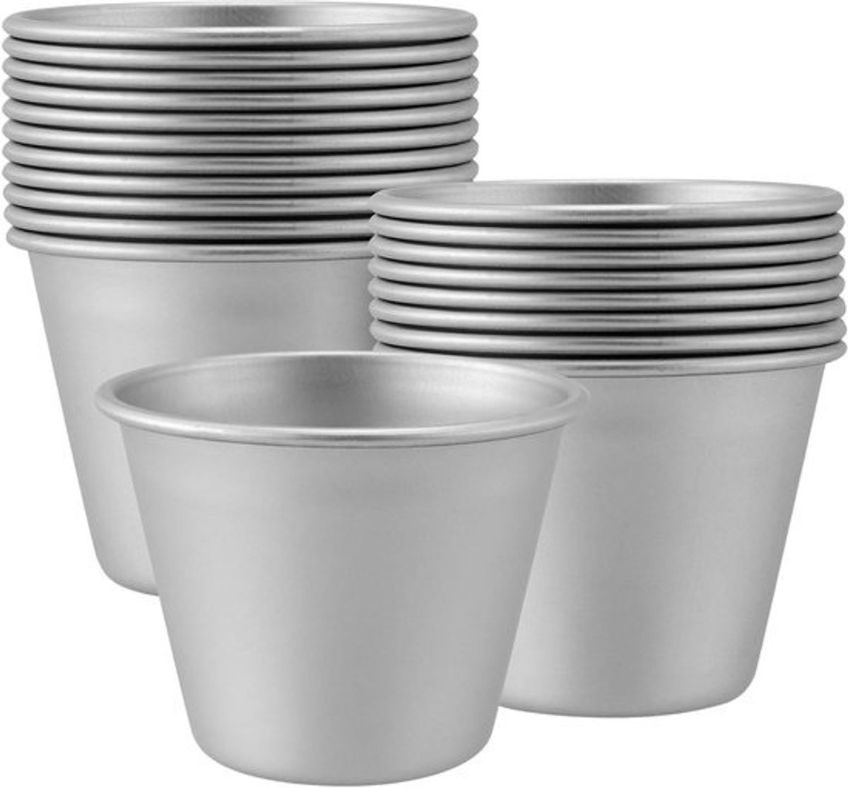 20 stuks dariolemallen voor mini pudding, muffinbakvormen en desserts - 7 x 4,3 x 5,5 cm