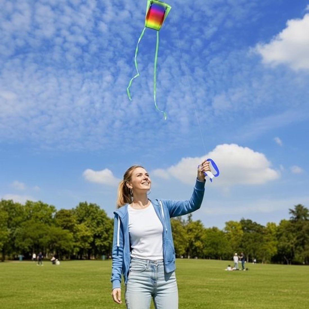 Set van 3 vliegers voor kinderen en volwassenen, kleurrijke regenboogvlieger voor beginners, ideaal voor strand, park en buitenactiviteiten met kleurrijke staarten en bijgeleverde lijn