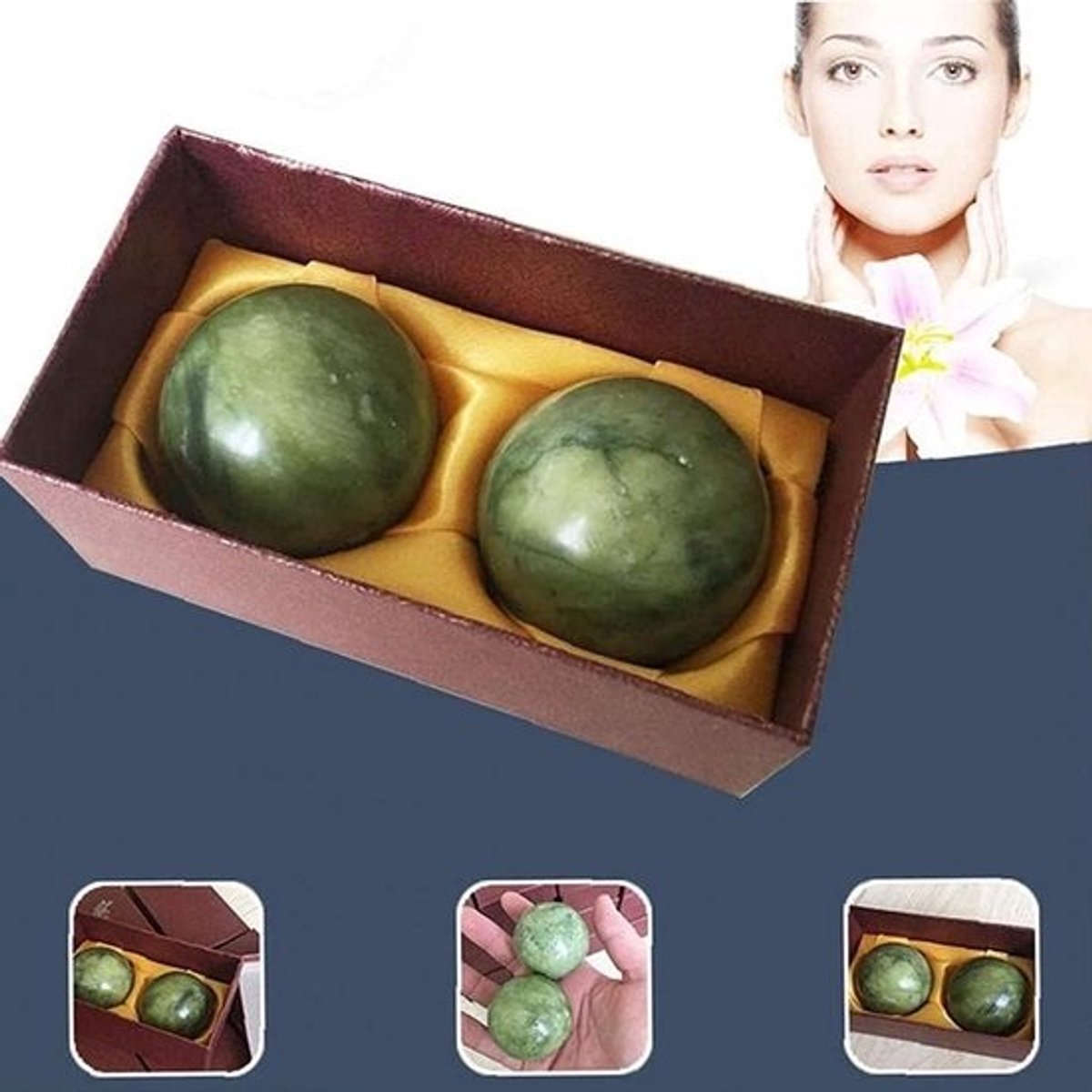 Stressbal Massageballen voor Ontspanning, Hand- en Polsoefeningen, Chinese Jade Baoding Ballen voor Stressverlichting en Gezondheid