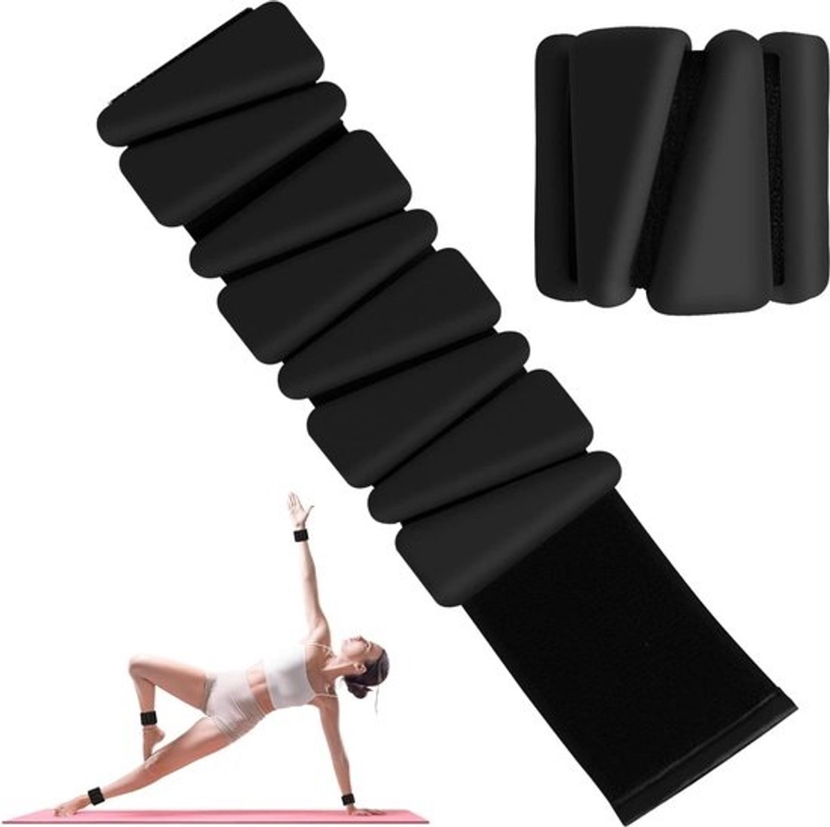 Verstelbare polsgewichten van siliconen - Voor dames en heren - 2-delige set - Voor yoga, dansen, pilates, zwembadoefeningen en joggen