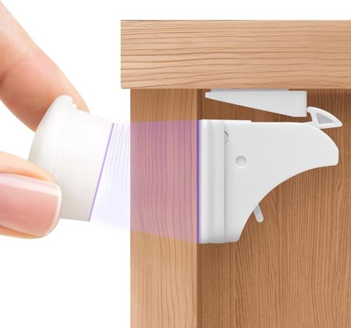 Magnetische kinderbeveiliging - Kinderslot voor kasten - Babykamer beveiligen - Onzichtbaar - 12 slotjes - Wit
