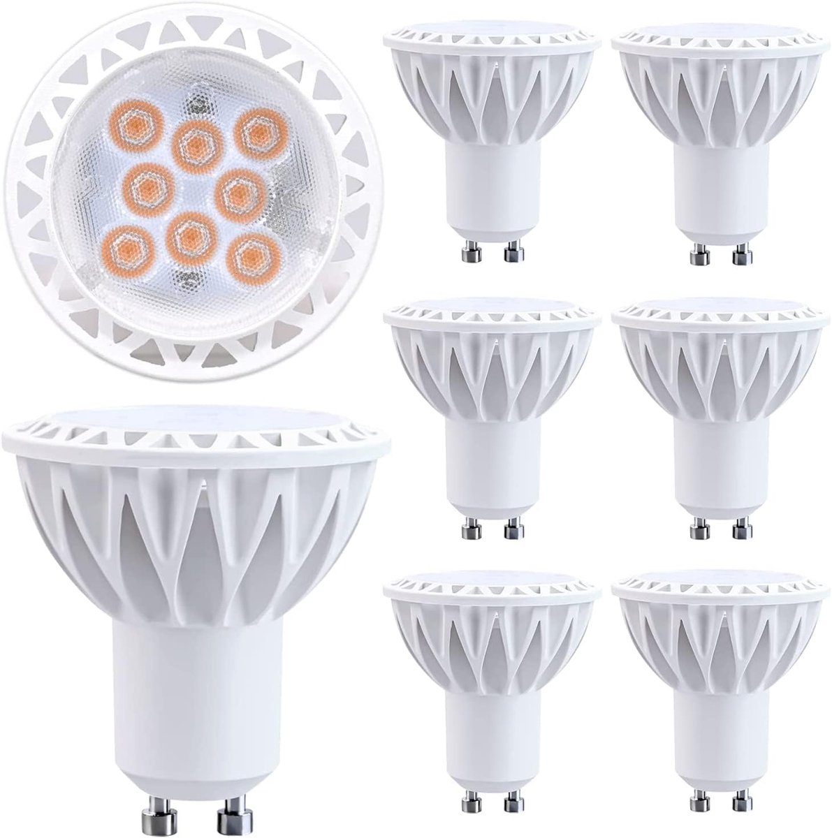 LED-lampen warm wit 2700K dimbaar 6 stuks, GU10 LED-lamp energiebesparende spotlamp voor 450Lm railverlichting, 5W LED-lampen gelijk aan 50W halogeenlamp voor keuken woonkamer slaapkamer