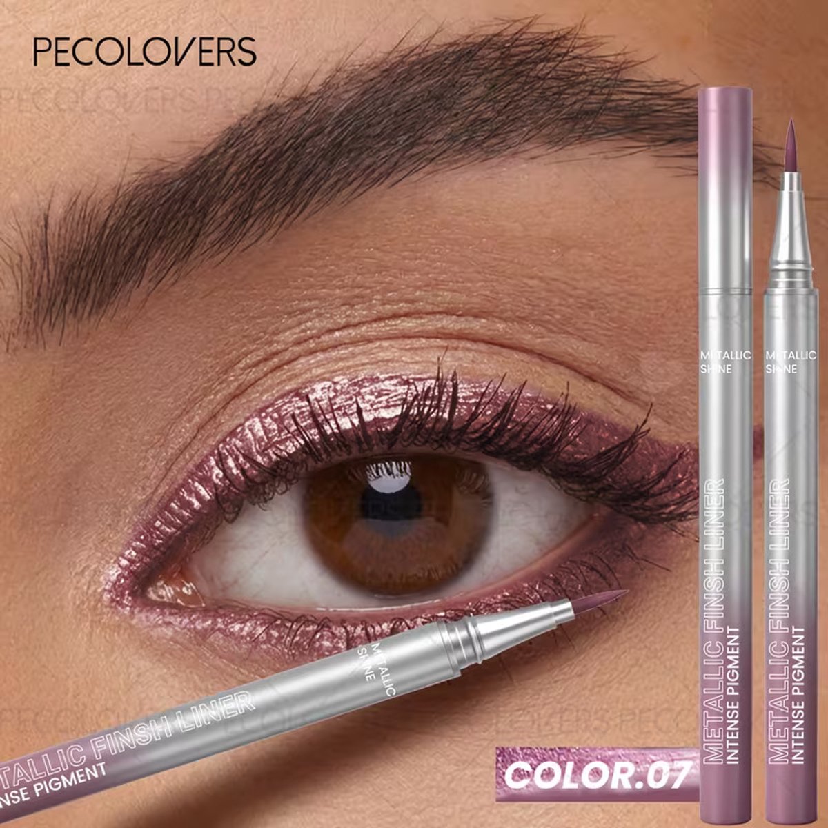 Metallic Rosé Mauve Eyeliner – Waterproof Shimmer Eyeliner Pen – Langhoudende Oogmake-up – Variant 07