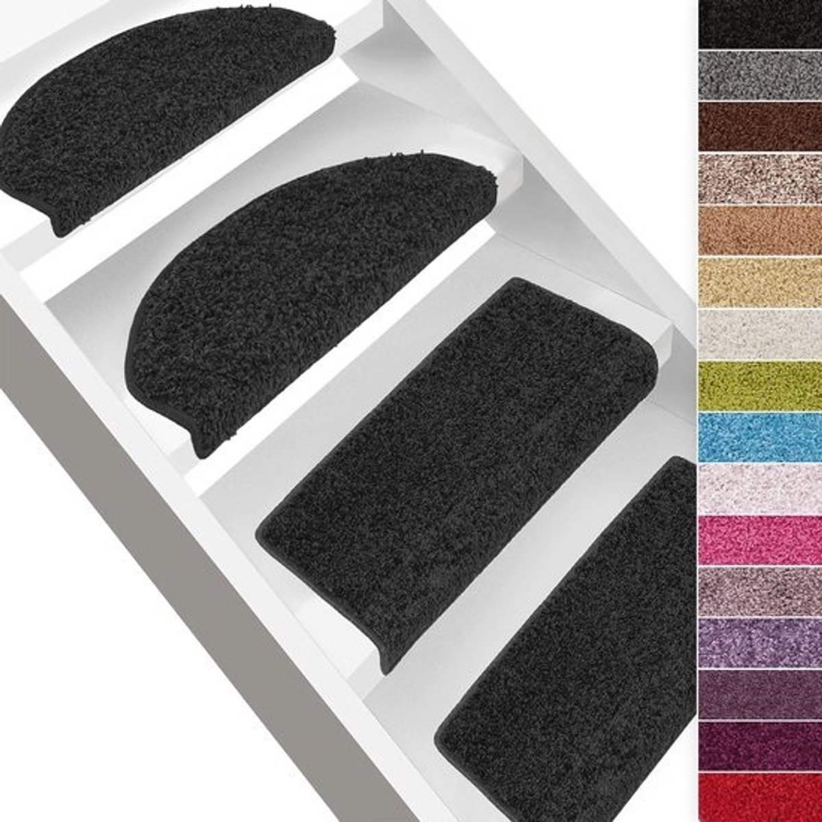 Zachte Shaggy Trapmatten voor Treden - Antislip en Onderhoudsvriendelijk in Diverse Kleuren