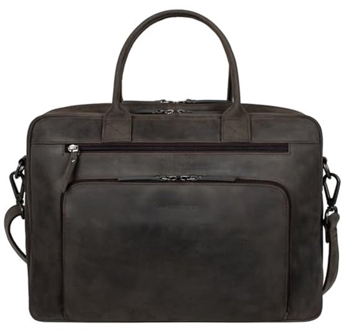 Leren Laptoptas 15.6 Inch - Grote Schoudertas en Aktetas voor Mannen van Vintage Koehide