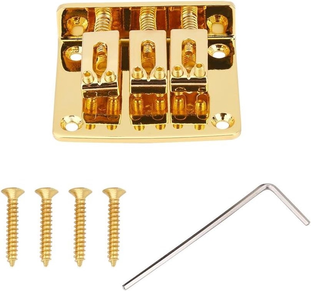 Onderdelen voor elektrische gitaar met 3 snaren en vaste brug voor Cigarbox elektrische gitaren (goud) Accessoires voor optredens