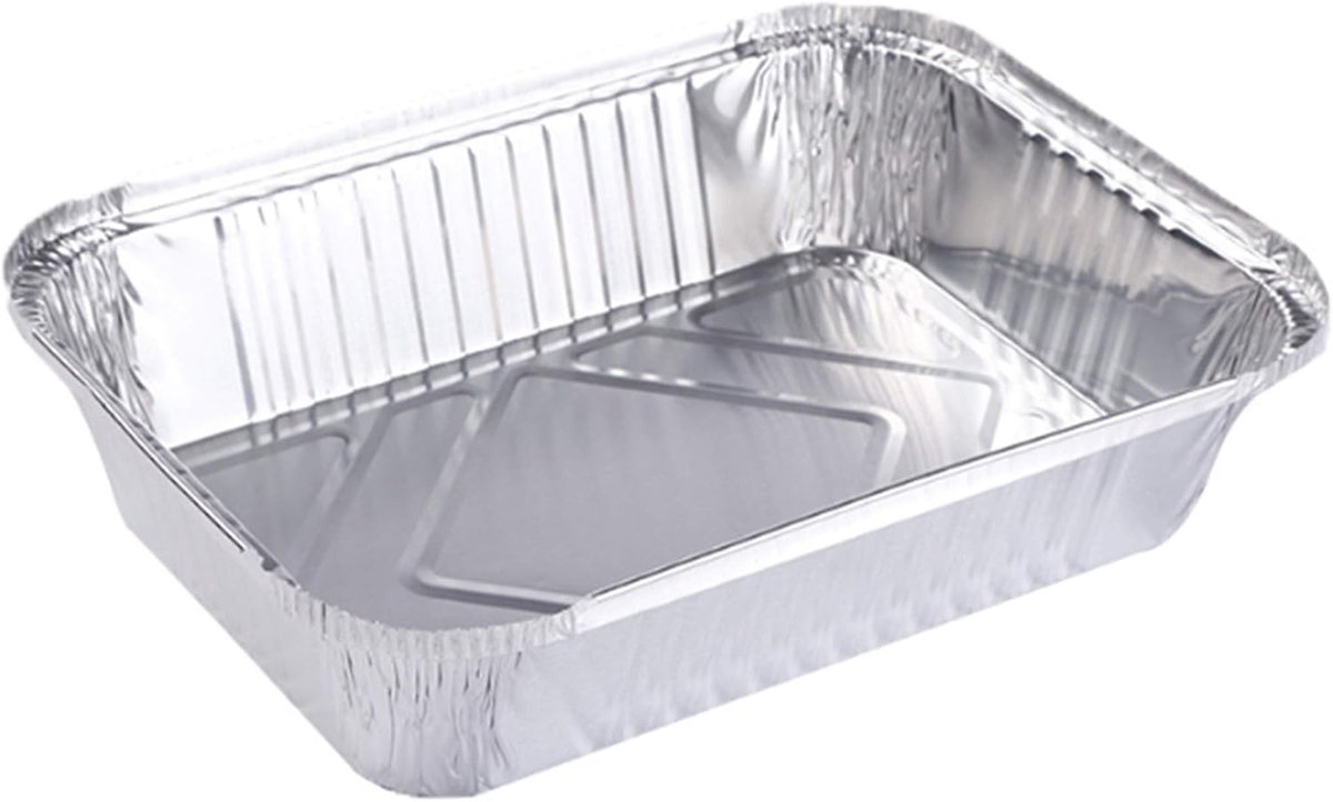 Trays met deksels (20x22x5,4cm, 1000ml), moderne stijl, bakpan, 20 stuks, zilver