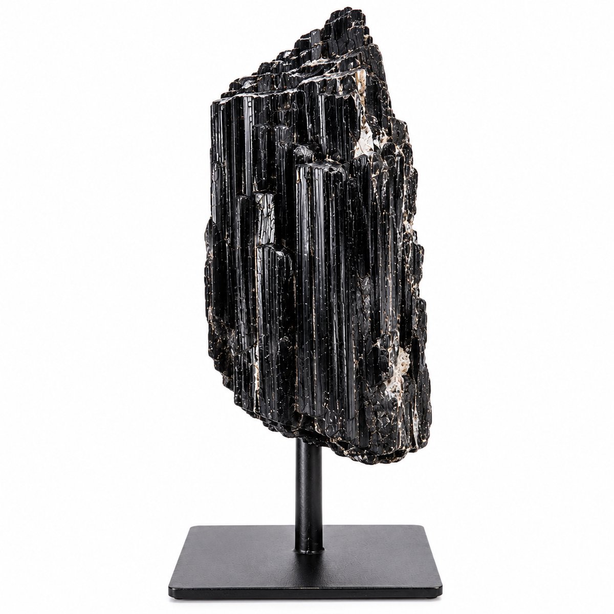 S4H® Zwarte Toermalijn op Standaard – Edelsteen 20 cm – 750-1000 gram – Ruwe Toermalijn – Bescherming & Luxe Woondecoratie