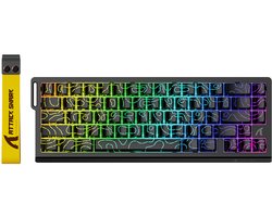 Attack Shark X68 HE Gaming Toetsenbord, Hall Effect, Compact 66 Toetsen - Contour Zwart