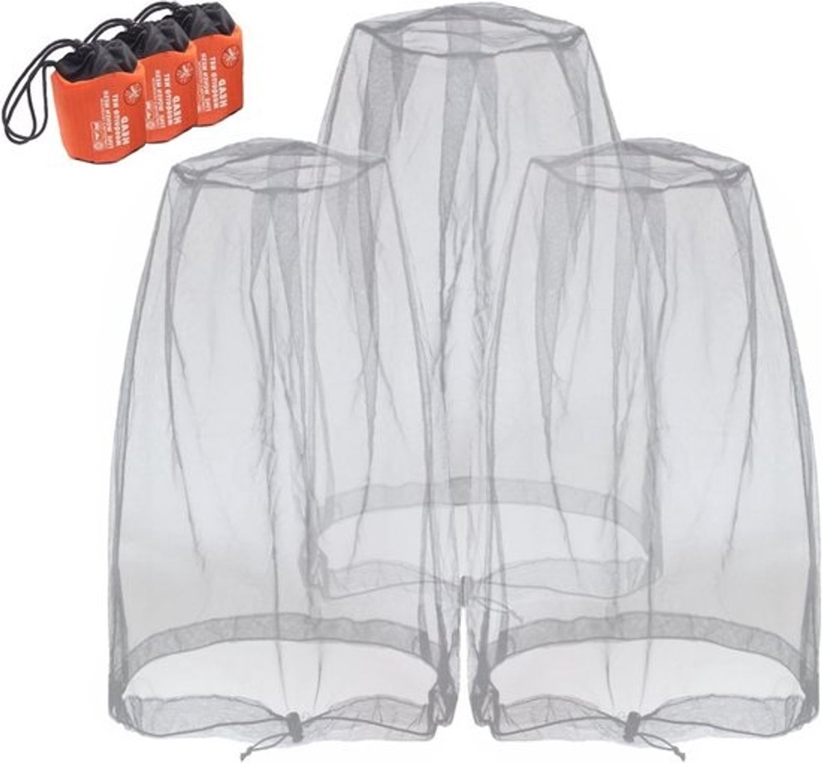 Insectenwerend net voor gezicht - 54 cm - 94 cm - inclusief opbergtas