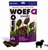 Woef Woef Hondensnacks Lams Trainers 1.00 KG - Trainingssnacks Hondensnoepjes - Gedroogd vlees - Lam - Alle honden en alle leeftijden vanaf 2 maanden - Geen toevoegingen