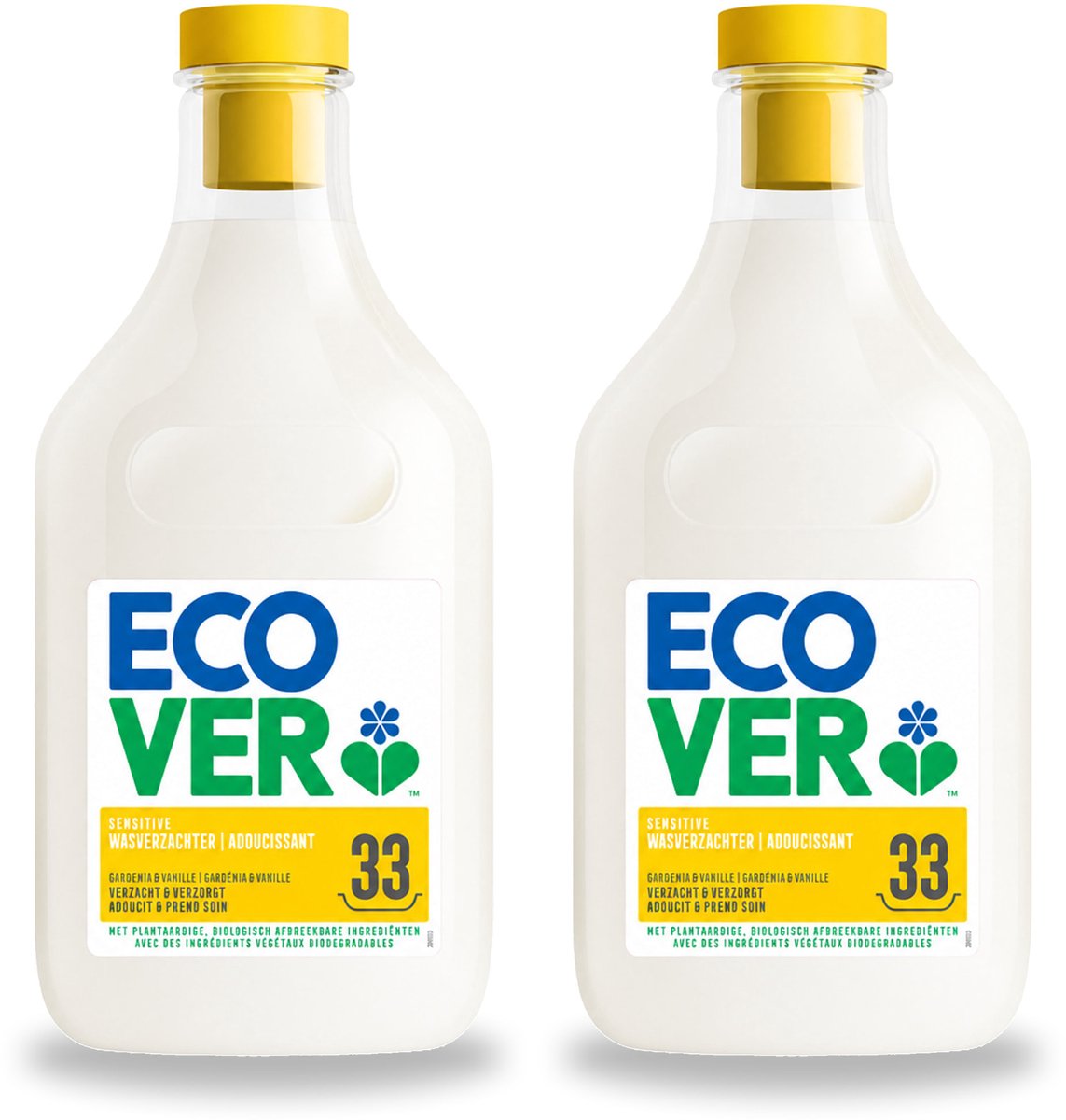 2 x Ecover - Wasverzachter - Gardenia - 1 liter - 33 wasbeurten - Voordeelverpakking - 2 stuks