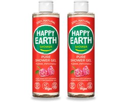 Happy Earth 2 x – Douchegel – 100% Natuurlijk Floral Patchouli – 300 ml - - 2 - 2 stuks