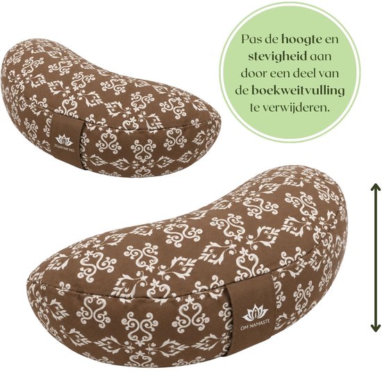 Om Namaste Design Meditatiekussen Halve Maan - Grijs & Wit - Moon van Om Namaste — afbeelding 3