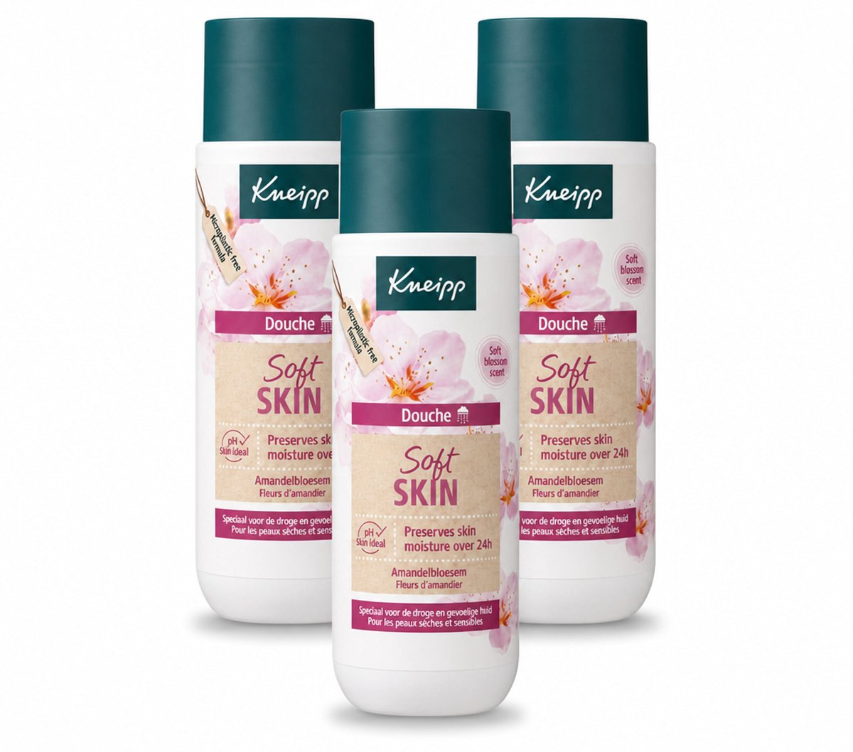3 x Kneipp - Douchegel - Soft Skin - Amandelbloesem - 200 ml - Voordeelverpakking - 3 stuks