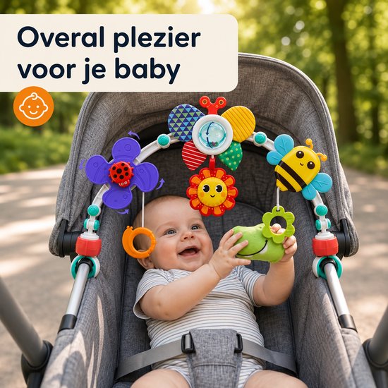 BOTC Wagenspanner - Speelboog - Speelboog voor kinderwagen - Speelgoed voor autostoeltje - Geschikt voor babywiegjes, ledikanten en kinderwagens - Babycadeau - Vlinder — afbeelding 3