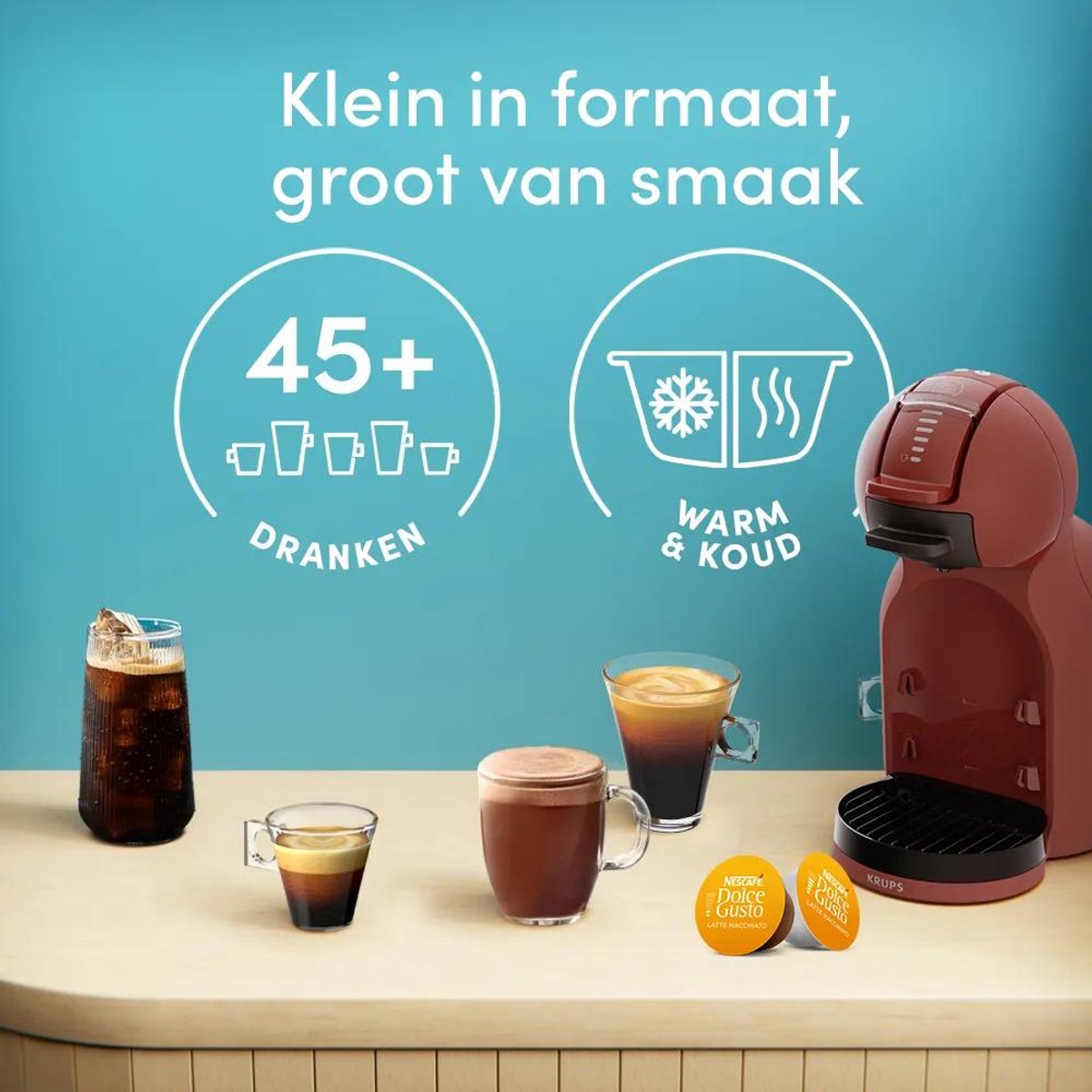 Krups NESCAFÉ Dolce Gusto Mini Me 2 KP1435 - Koffiecupmachine - 15 bar - Warme en koude dranken - Red Brick thumbnail 4