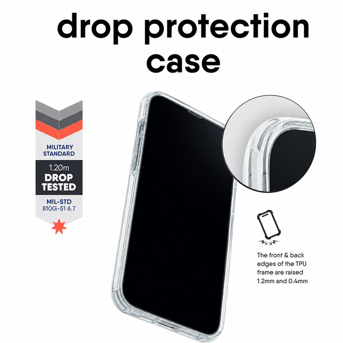 Drop Protection Case - Clear, Apple iPhone 18 Pro / 17 Pro