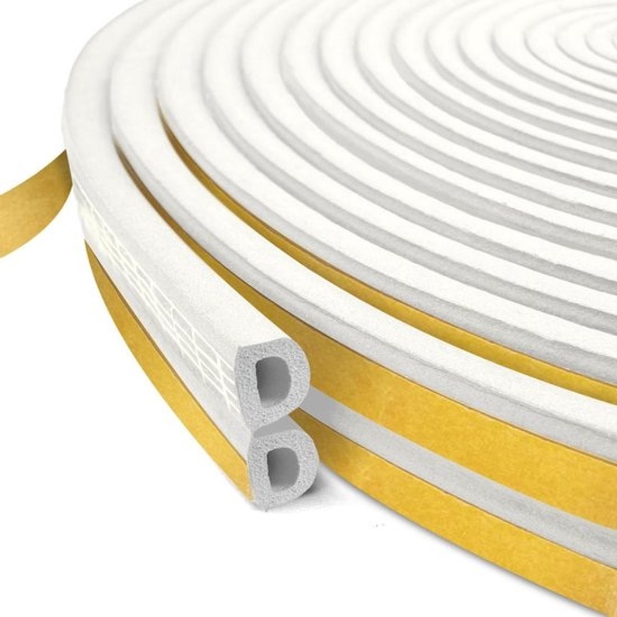 Tochtstrip - 9mm X 6mm X 10 Meter - DeurafDichtingsstrip - Zelfklevend - Schuimdeurisolatie - Weerstrippen - Raamafdichting - 10M Wit