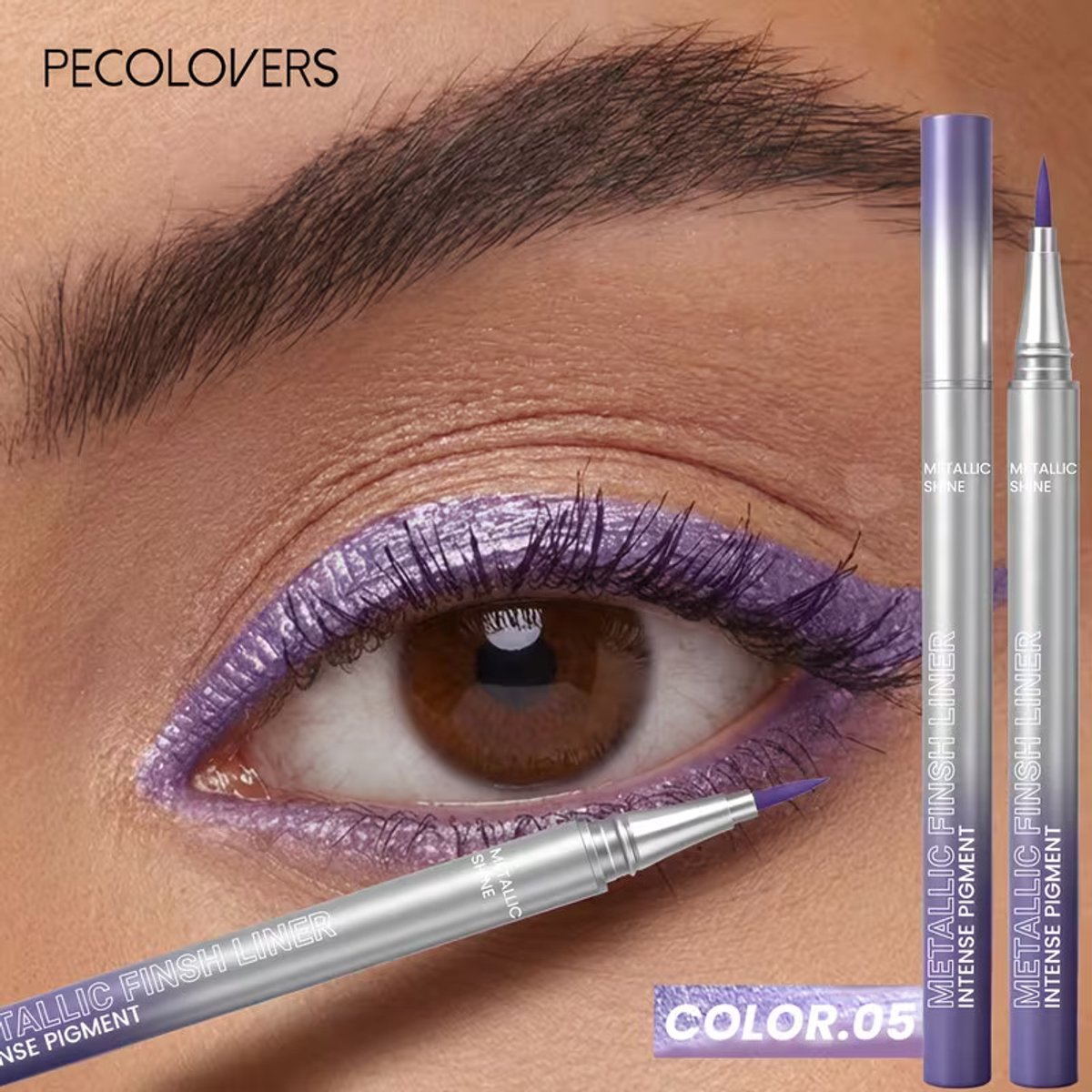Metallic Paars Eyeliner – Waterproof Shimmer Eyeliner Pen – Langhoudende Oogmake-up – Variant 05